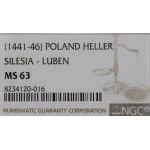 Śląsk, Księstwo lubińskie, Halerz bez daty - NGC MS63
