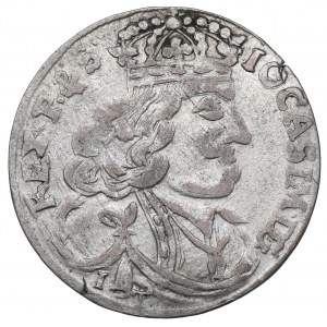 John II Casimir, 6 groschen 1656/7, Cracow - date overstriked