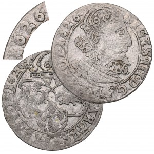 Sigismund III. Vasa, Sixpence 1626, Krakau - Datum auf beiden Seiten ex Ciura