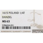 Sigismund III Vasa, Ort 1615, Danzig - Büste alten Typs NGC MS63