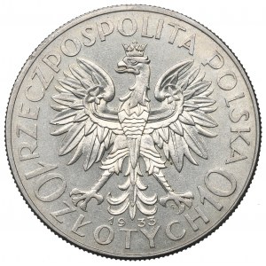 II RP, 10 Zloty 1933 Kopf einer Frau