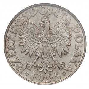 II Republic of Poland, 2 zlote 1936, Ship - NGC MS63
