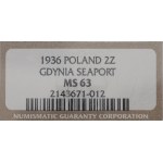 II Republic of Poland, 2 zlote 1936, Ship - NGC MS63
