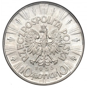 II RP, 10 Zloty 1936 Piłsudski - NGC MS62