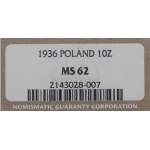 II RP, 10 Zloty 1936 Piłsudski - NGC MS62