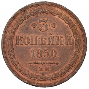 Poland under Russia, Nicholas I, 3 kopecks 1850 BM, Warsaw