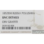 Poland under Russia, 1/4 kopeck 1852 BM - NGC UNC Details