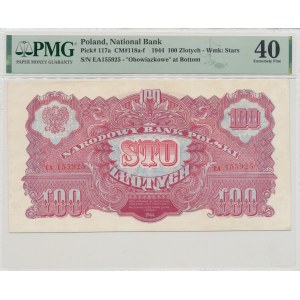 PRL, 100 złotych 1944 , ...owe EA - PMG 40