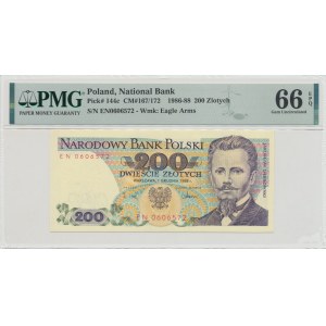 PRL, 200 złotych 1988 EN - PMG 66EPQ