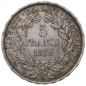 France, 5 francs 1870 A