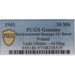 Litzmannstadt Ghetto, 10 mark 1943 - PCGS AU Details