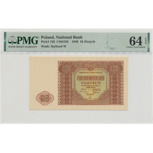 PRL, 10 zloty 1946 - PMG 64EPQ