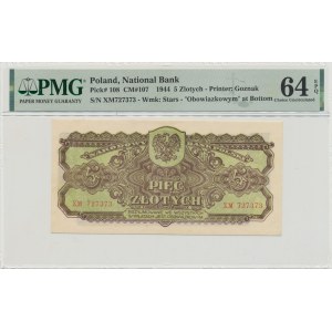 PRL, 5 złotych 1944 XM - ...owym - PMG 64EPQ