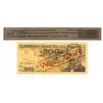 PRL, 200 złotych 1986 CR - WZÓR No. 0579 - PMG 66EPQ