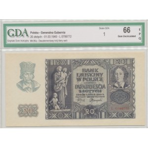 GG, 20 gold 1940 L - GDA 66EPQ