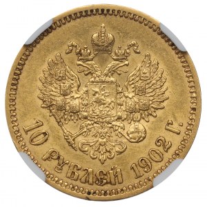 Russia, Nicola II, 10 rubli 1902 AP - NGC AU58
