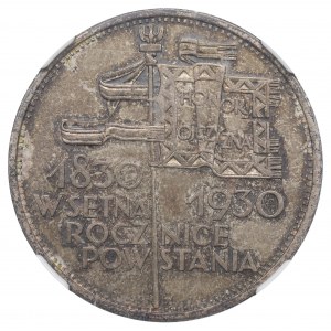 II RP, 5 Zloty 1930 Banner - NGC MS62