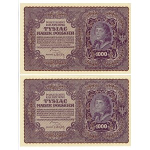 II RP, Set of 1000 Polish marks 1919 II Series K- Set of 2 copies.