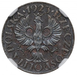 II RP, 1 groszy 1923 - NGC MS63 BN