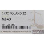 II RP, 2 Zloty 1932, Kopf einer Frau - NGC MS63