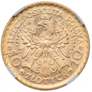 II RP, 10 Zloty 1925 Chrobry - NGC MS64+