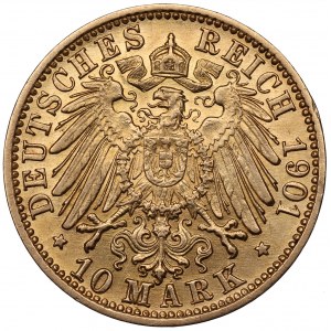 Německo, Bádensko, 10 značek 1901