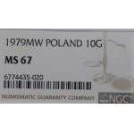 PRL, 10 groszy 1979 - NGC MS67