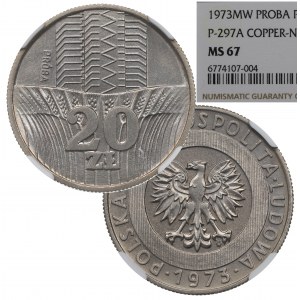 PRL, 20 złotych 1973 Wieżowiec i kłosy - Próba NGC MS67