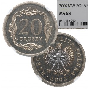 III RP, 20 groszy 2002 - NGC MS68