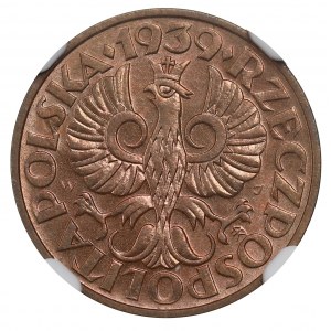II Republic of Poland, 2 groschen 1939 - NGC MS65 RB