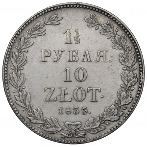 Ruské dělení, Mikuláš I., 1-1/2 rublu=10 zlotých 1835 НГ, Petrohrad