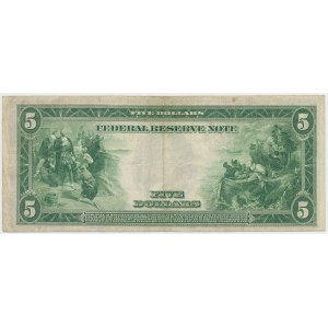 USA, 5 dolarów 1913, niebieska pieczęć