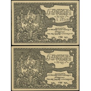 Polska, 5 złotych polskich = 75 kopiejek, 1916