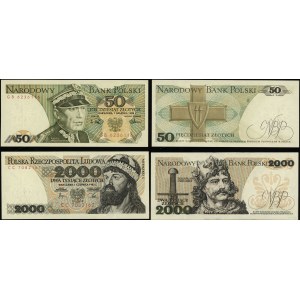 Polska, 50 + 2.000 złotych, 1.12.1988 / 1.06.1982