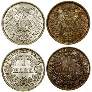 Cesarstwo Niemieckie, zestaw 2 x 1 marka, 1914