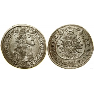 Hungary, 15 krajcars, 1675 KB, Kremnica