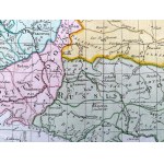 Mapa Polski i Litwy - miedzioryt ręcznie kolorowany - Paryż 1766 [ Z podziałem na Palatynaty i Eklezje kościelne ]