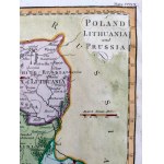 Mapa Polski, Litwy i Prus - miedzioryt ręcznie kolorowany - [Thomas Kitchin], ca. 1760 r