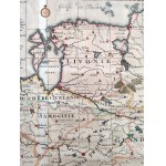 Mapa Rzeczypospolitej z herbami miast Polski, chronologią królów, miejscami bitew - miedzioryt [ H. A. Chatelain] 1735