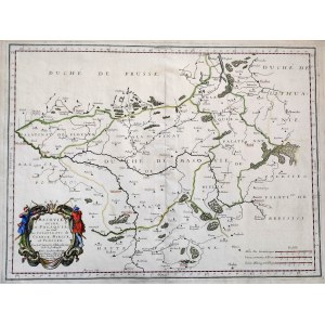 Mapa Mazowsza i Podlasia - I Rzeczpospolita - Nicolas Sanson, Paryż 1665 rok