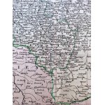 Mapa polityczna - Księstwo Warszawskie, Królestwo Prus i Wolne Miasto Gdańsk - Weimar 1812