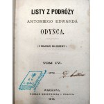 Odyniec A. E. Listy z Podróży - [Z Neapolu do Genewy ] - Warszawa 1878 [ Pierwsze Wydanie]