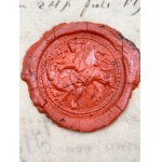 Dokument z ksiąg stanu rycerskiego - ręcznie malowane herby szlacheckie - Wiedeń 1793 [ Heraldyka, Pieczęć Św. Jerzy]