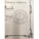 List Wyzwolin - Urząd Starszych Cechu Stolarzy i Bednarzy Krakowskich - Kraków 1892 [Stolarstwo]