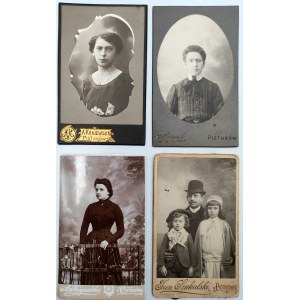 Piotrków Trybunalski - zbiór 4 fotografii z różnych atelier ok 1900 roku