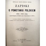 M. Wasyliewicz Berg - Zapiski o Powstaniu Polskiem 1863 i 1864 roku [Powstanie Styczniowe], Komplet Tom I - III - Kraków 1898/99 - Wydanie Pierwsze
