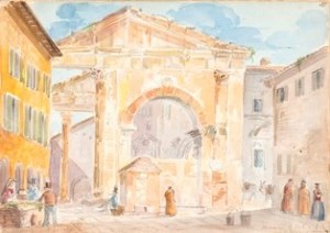 Remains of Portico d'Ottavia in Rome 1821