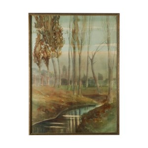 Glimpse of landscape with river and trees First half of the 20th century