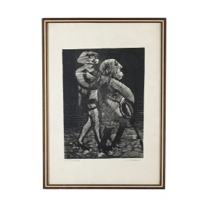 Elder with girl, multiple on paper second half of the 20th century