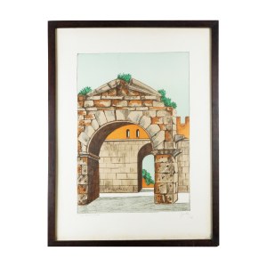 The Arch of Drusus, color lithograph